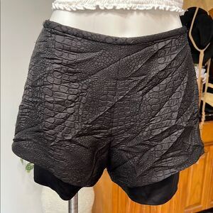 Sally LaPointe Black Shorts with Textured Design
